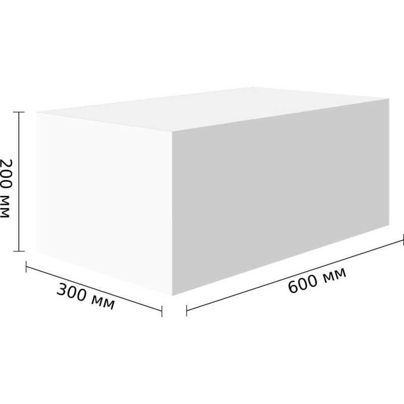 Блок стен.  D500 (В3,5)  600х200х300 (50-60 шт/под)газобет. автоклавного тверд.