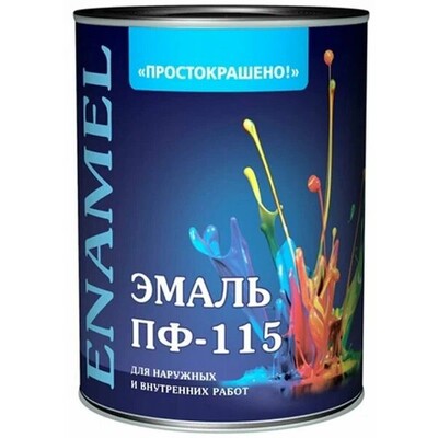 Эмаль ПФ-115  0,8 кг синяя Простокрашено(Ростов)