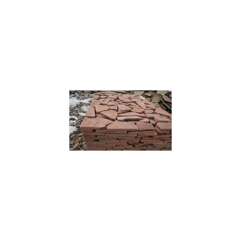 Песчаник пластушка красная (терракотовая) галтованная 3 см