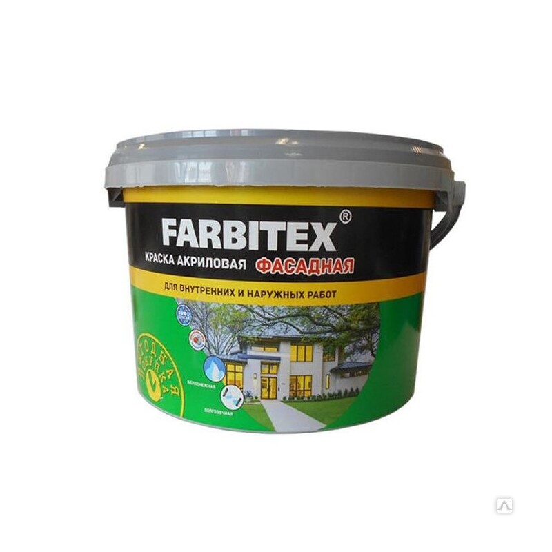 Краска акриловая 13 кг фасадная (FARBITEX)