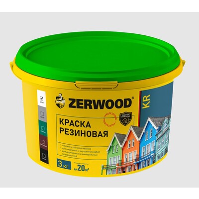 Краска резиновая ZERWOOD KR черная 3 кг