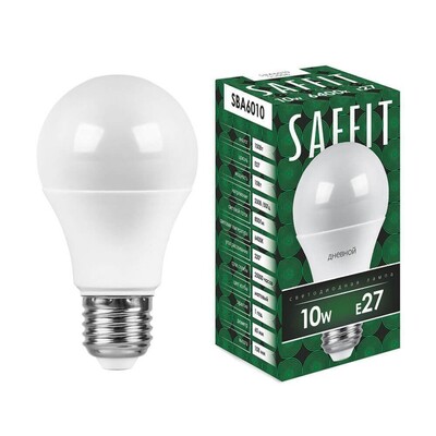 Лампа светодиодная Saffit SBA6010 10W 800Lm 230V E27 A60 Тёплый