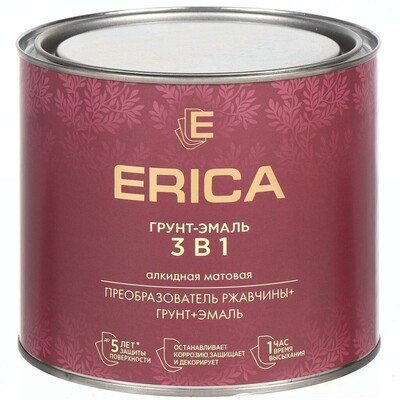 Грунт эмаль по ржавчине Черная 20 кг ERICA