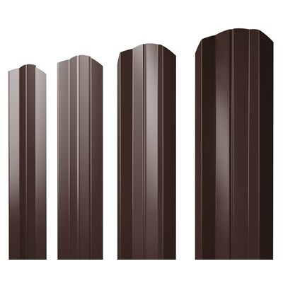 Штакетник Круглый фигурный L-1,8 м (0,128*0,45) шоколад RAL 8017