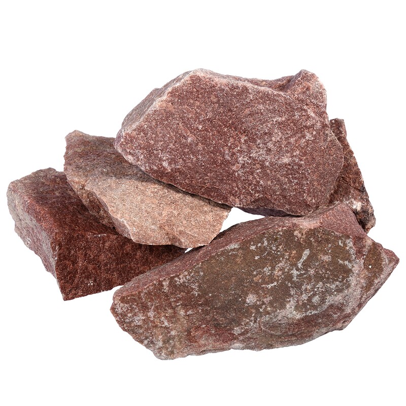 Камень 'Кварцит' малиновый, колотый фр.70-140мм. 20кг в кор.